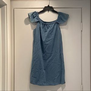 J Crew off shoulder chambray dress